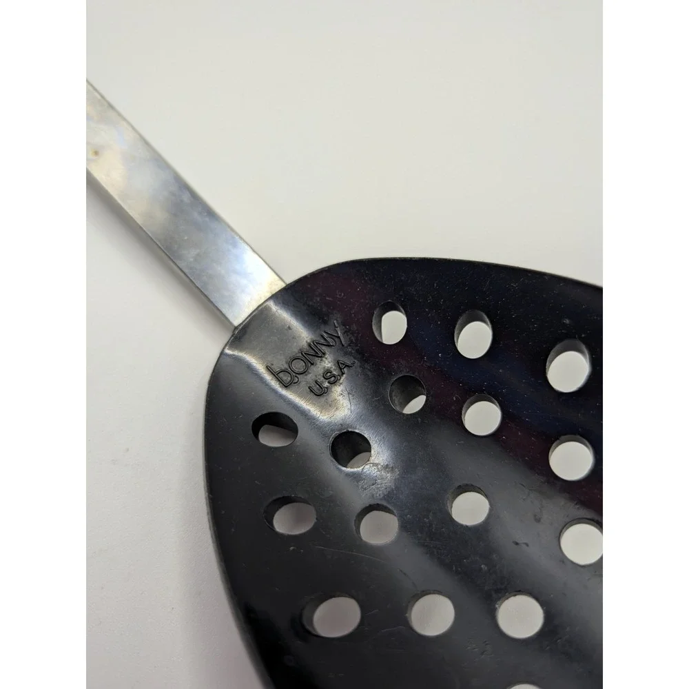Vintage Bonny USA Kitchen Utensil Set Wooden Handle Black Nylon MCM Cottagecore